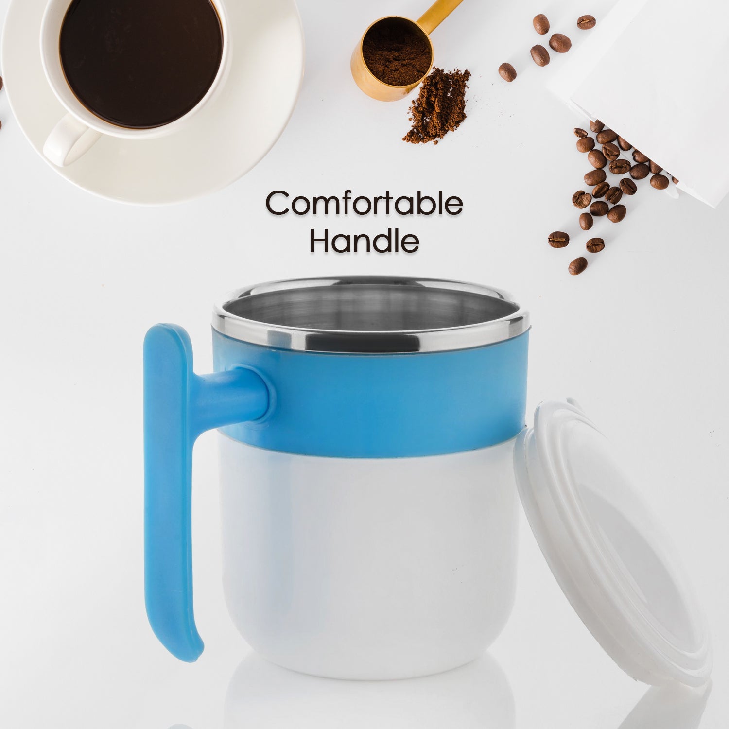 Stainless Steel Lid Cover Hot Coffee/Tea Mug Hot Insulated Double Wall Stainless - 5767_steel_coffee_mug_1pc