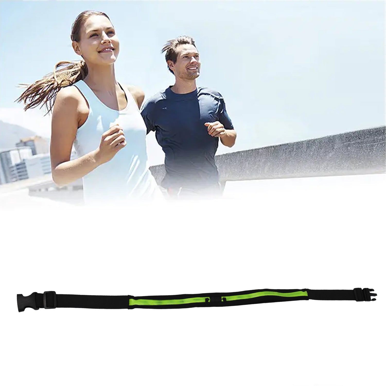 Running Hiking Jogging Walking Reflective Waterproof Waist Bag Compatible Belt B - 6202_walking_waist_bag