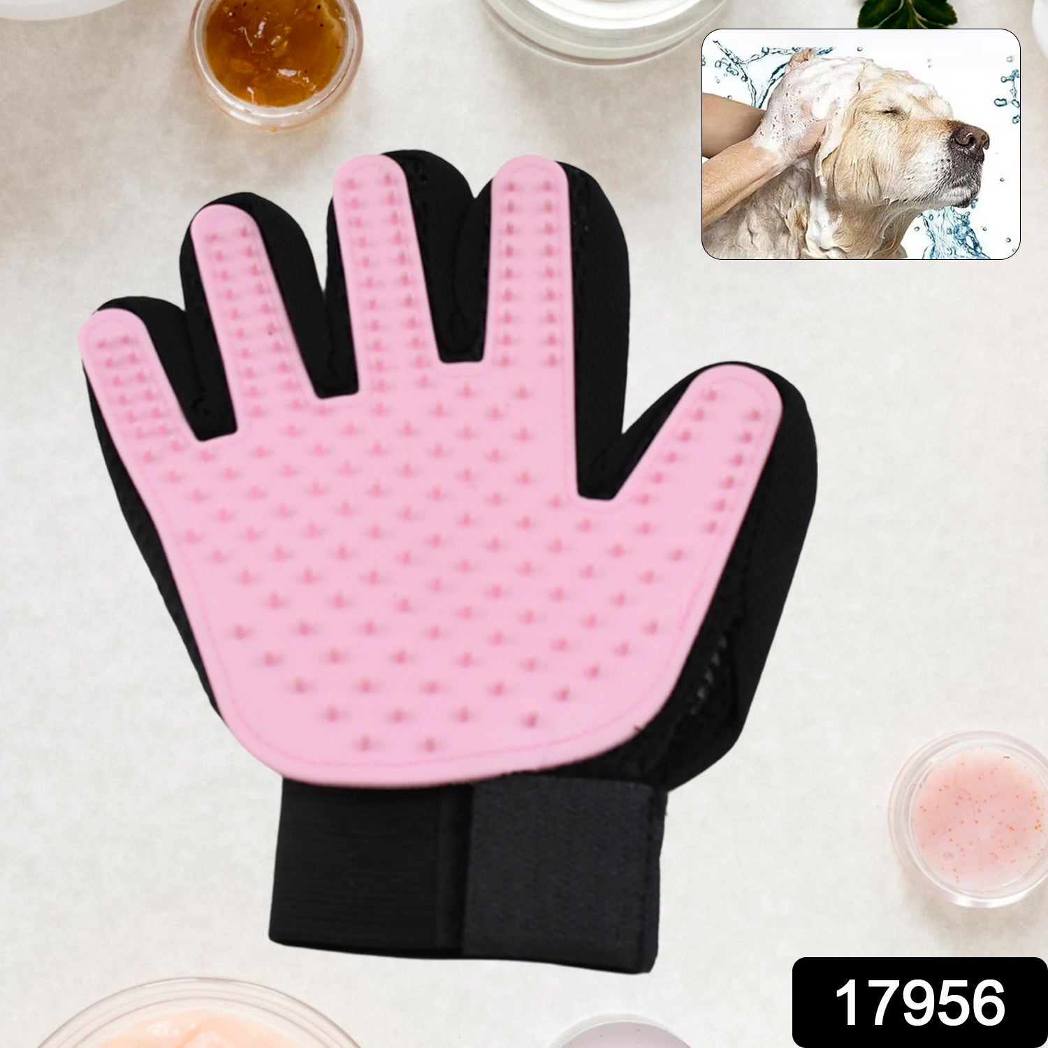 Pink  Gloves, Gloves Bathing Tool (1 Pc) - 17956_pink_multi_clea_gloves_1pc