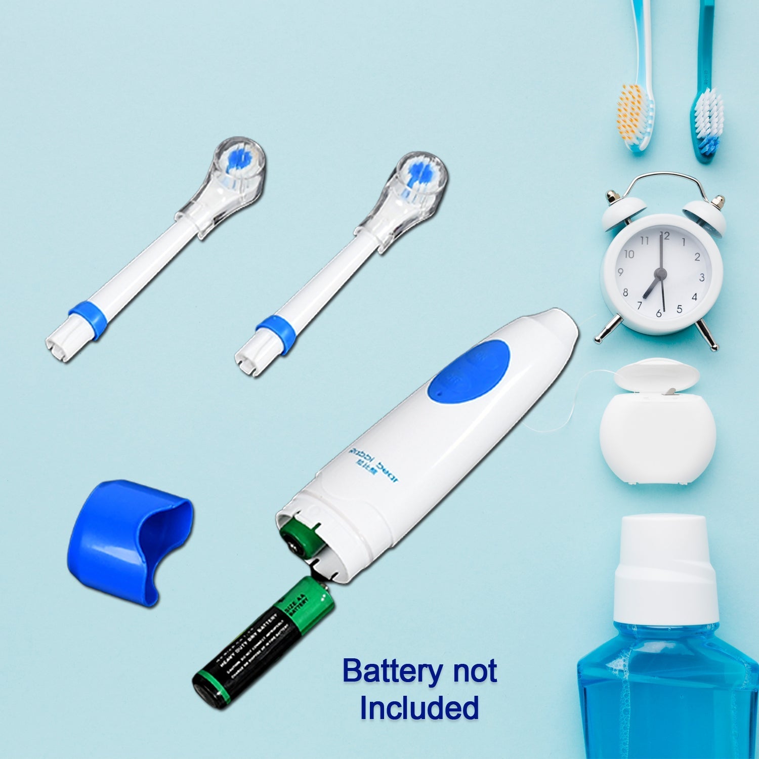 Rechargeable toothbrush on charger