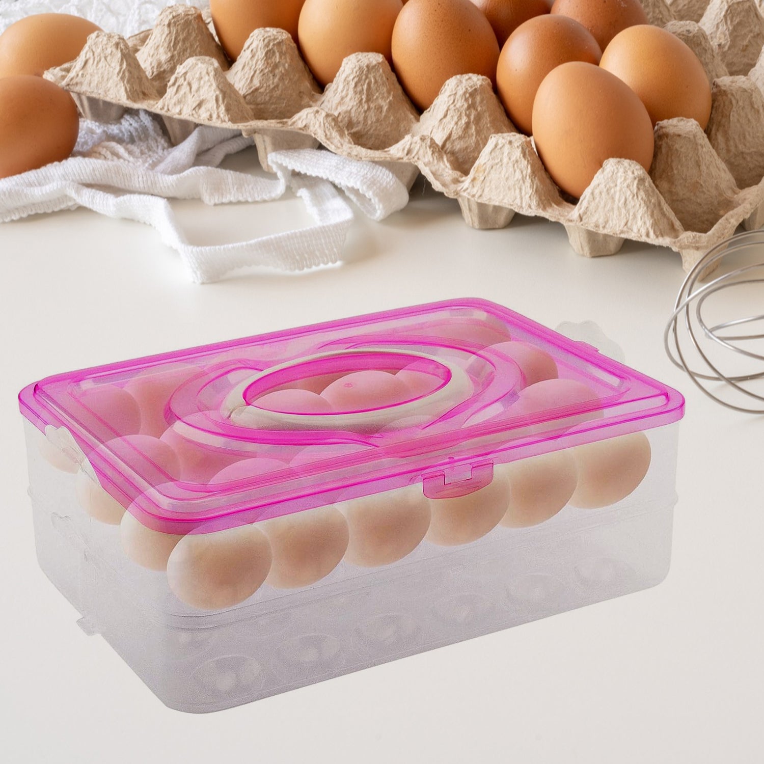 Double Layer 24 Grid Egg Storage Box for Egg Storage Container - 2263_24grid_2lay_egg_box