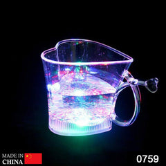 हार्ट शेप एक्टिवेटेड ब्लिंकिंग एलईडी ग्लास कप - 0759_heart_led_color_cup