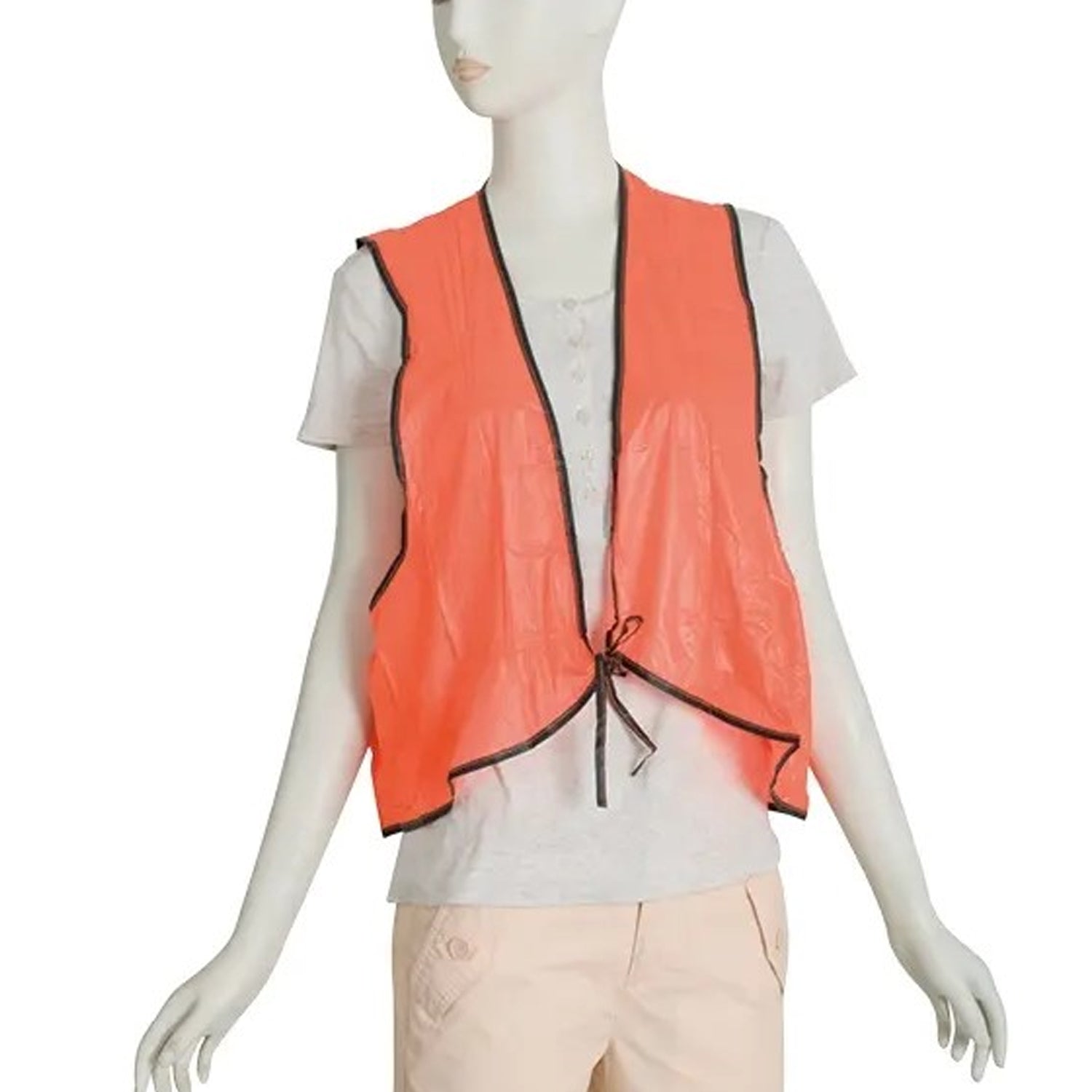 Economy Safety Vest, Soft Vinyl with Tie Closure for Identifying Staff and Volun - 7453_safety_vest_1pc