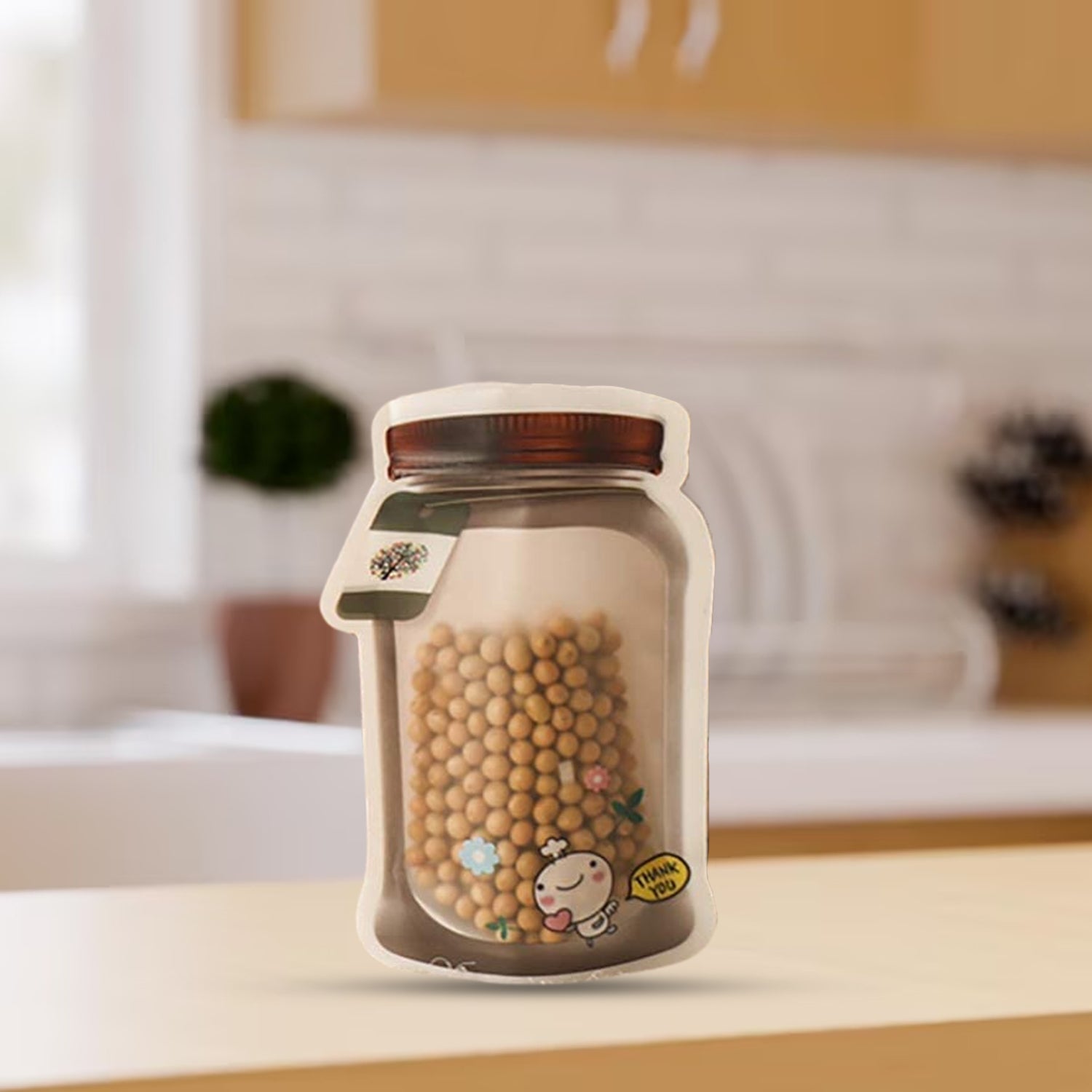 Plastic Transparent Medium Jar Shaped Pouch With Zipper (1 Pc) - 10086_medium_tran_jar_shape_pouch_1pc