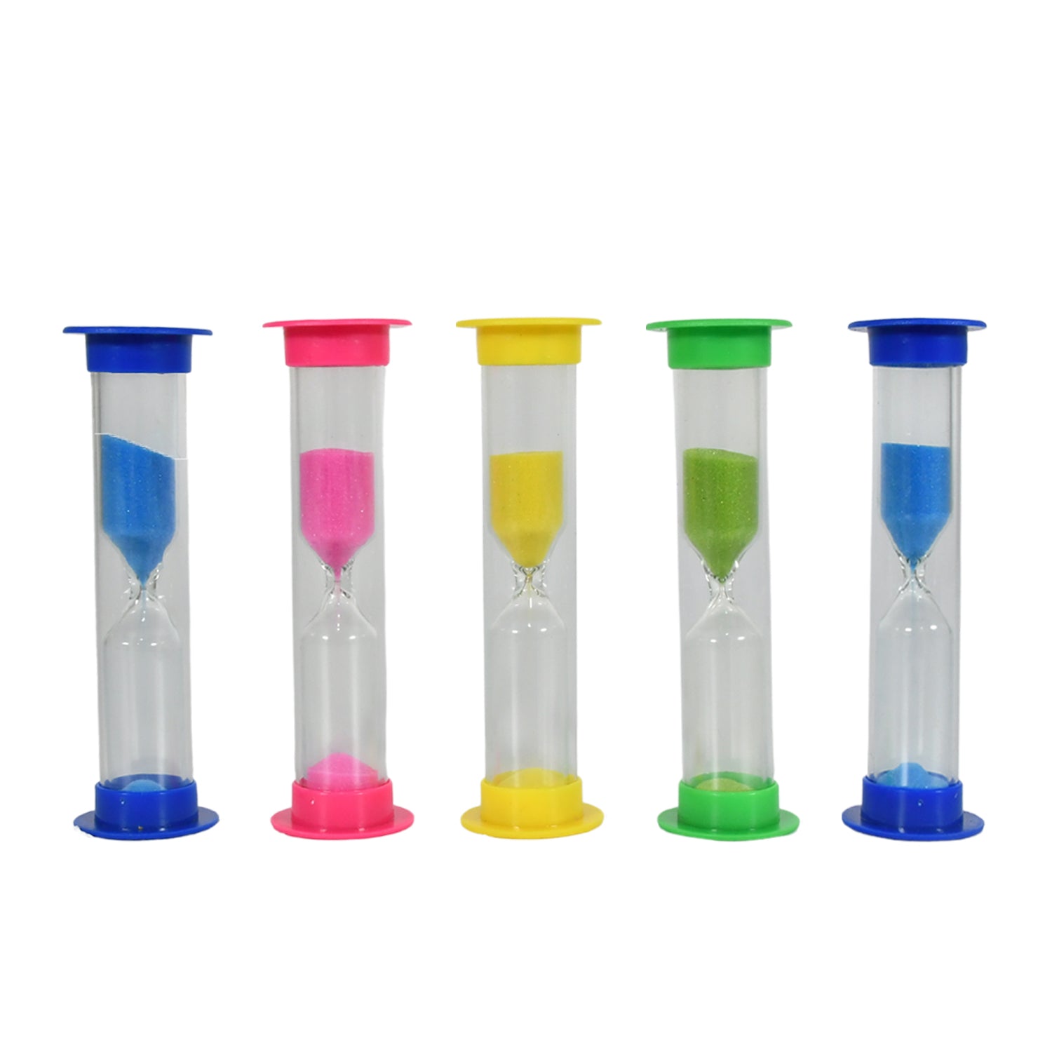 Sand Timer Plastic Hourglass, Sand Glass Toy Sand Clock for Kitchen, Office, Sch - 8756_pla_sand_glass_timer_5pc