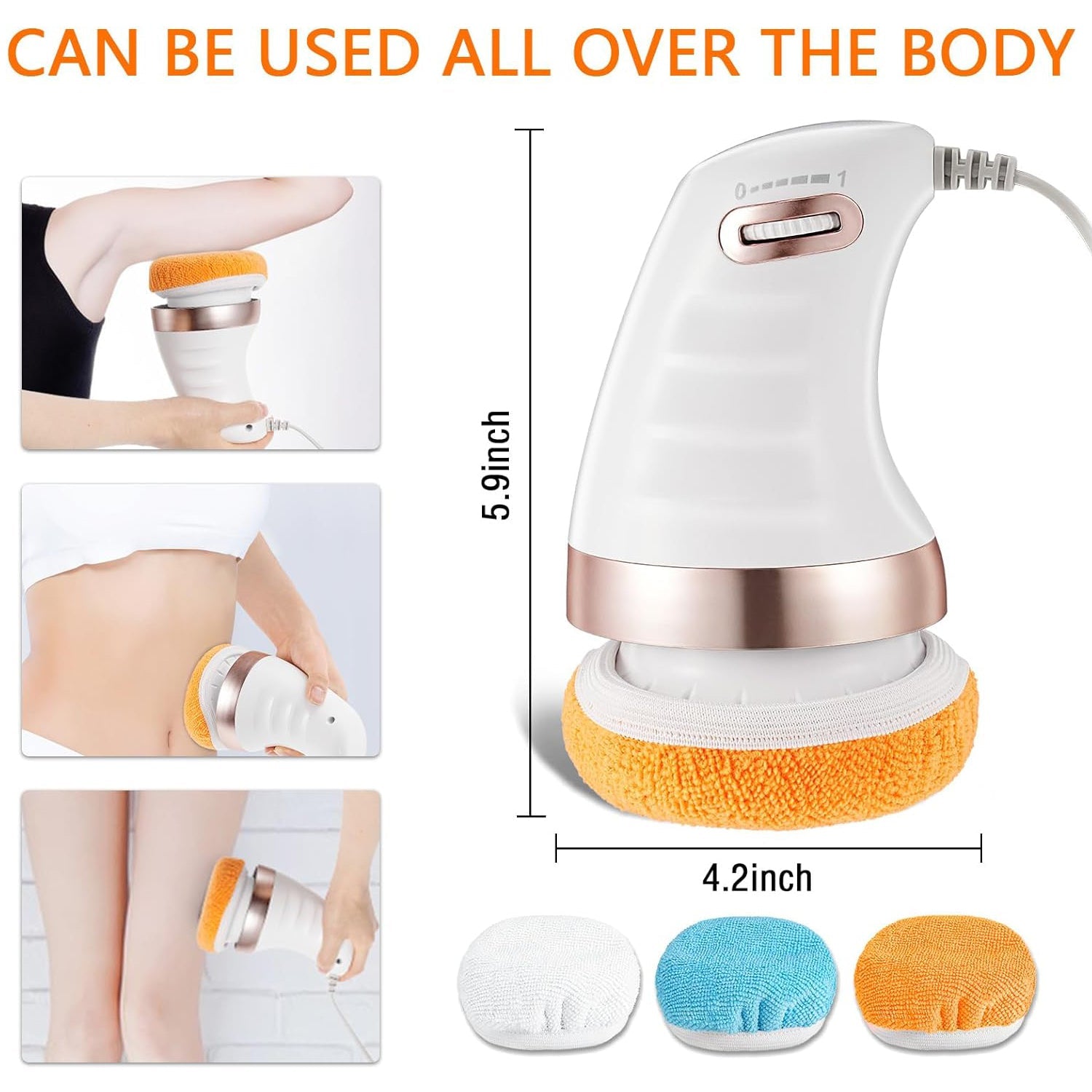 Body Massager Shaping Machine | Body Sculpting Massager with 3 Washable Pads |Ad - 7293_body_massager_with_3pads