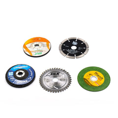 Versatile grinding wheel set, 5 pieces, for various materials.