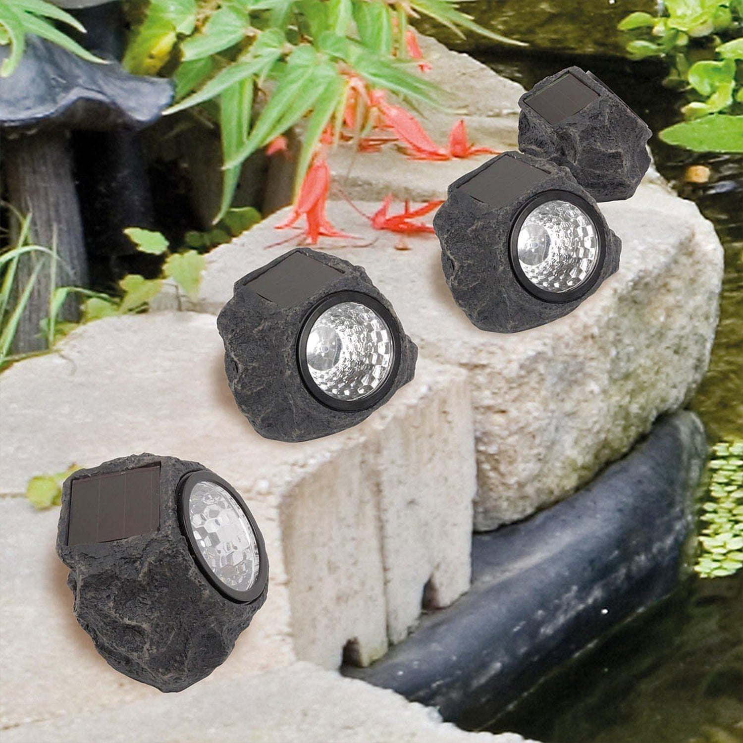 Solar Powered LED Rock Light Solar Powered LED Spotlight Faux Stone for Pathway  - 7577_led_solar_light_1pc