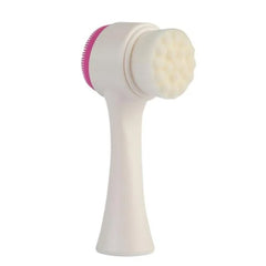 2 in 1 Facial Brush Cleansing | Manual Face Scrubber | Silicone Double-Sided Fac - 12955_2in1_facial_cleaning_brush