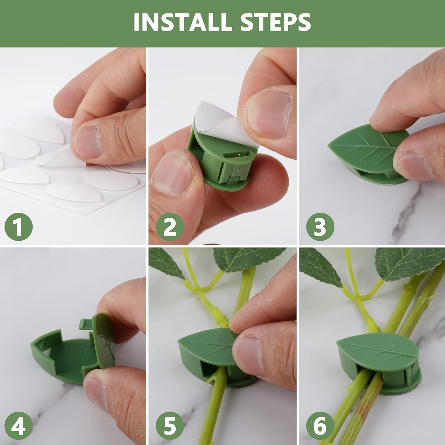 Plant Climbing Wall Fixture Clip Self-Adhesive Hook Vines Traction Invisible Sta - 7348_wall_plant_climbing_clip_10pc