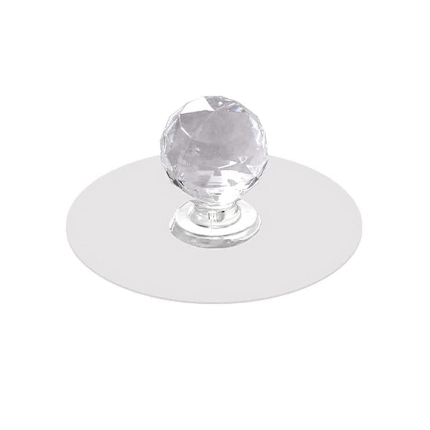 Clear Cabinet Drawer Knobs / Hook, Diamond Crystal Shaped Pulls Handles for Ward - 17798_diamond_adhesive_knobs_1pc