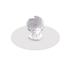 Clear Cabinet Drawer Knobs / Hook, Diamond Crystal Shaped Pulls Handles for Ward - 17798_diamond_adhesive_knobs_1pc