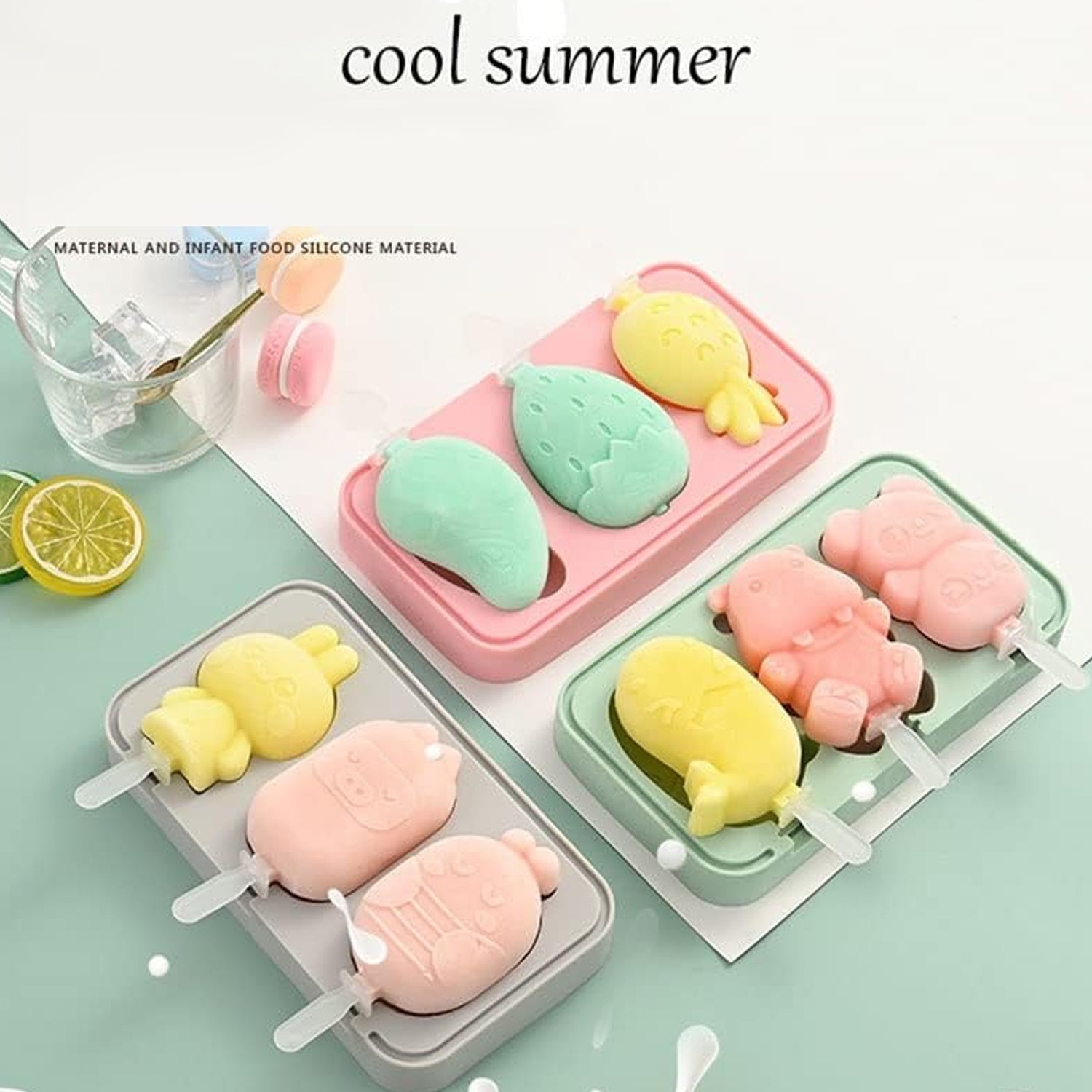 Silicone Popsicle Molds, Reusable Ice Cream Molds With Sticks And Lids. A Must-H - 8188_silicon_icecream_mould