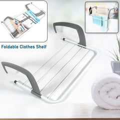 Metal Steel Folding Drying Rack for Clothes Balcony Laundry Hanger for Small Clo - 0333_folding_clothes_drying_rack