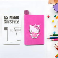 Kitchen Storage A5 size Flat Portable NoteBook Shape Water Bottle With a Cartoon - 0147_plastic_notebook_bottle_420ml