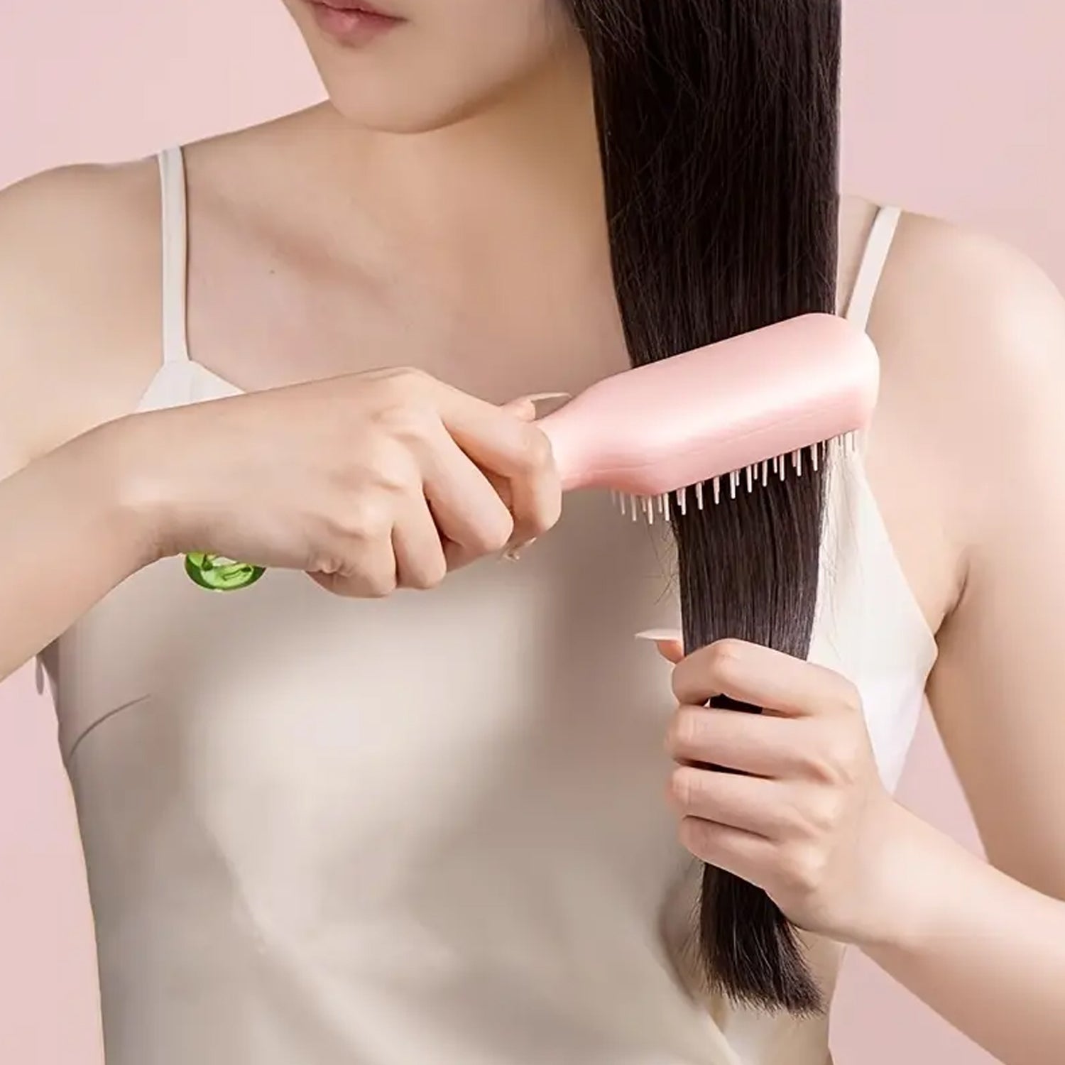 Self-Cleaning Hairbrush, Self-Cleaning Anti-Static Detangling Massage Comb, One- - 13047_self_cleaning_massage_comb