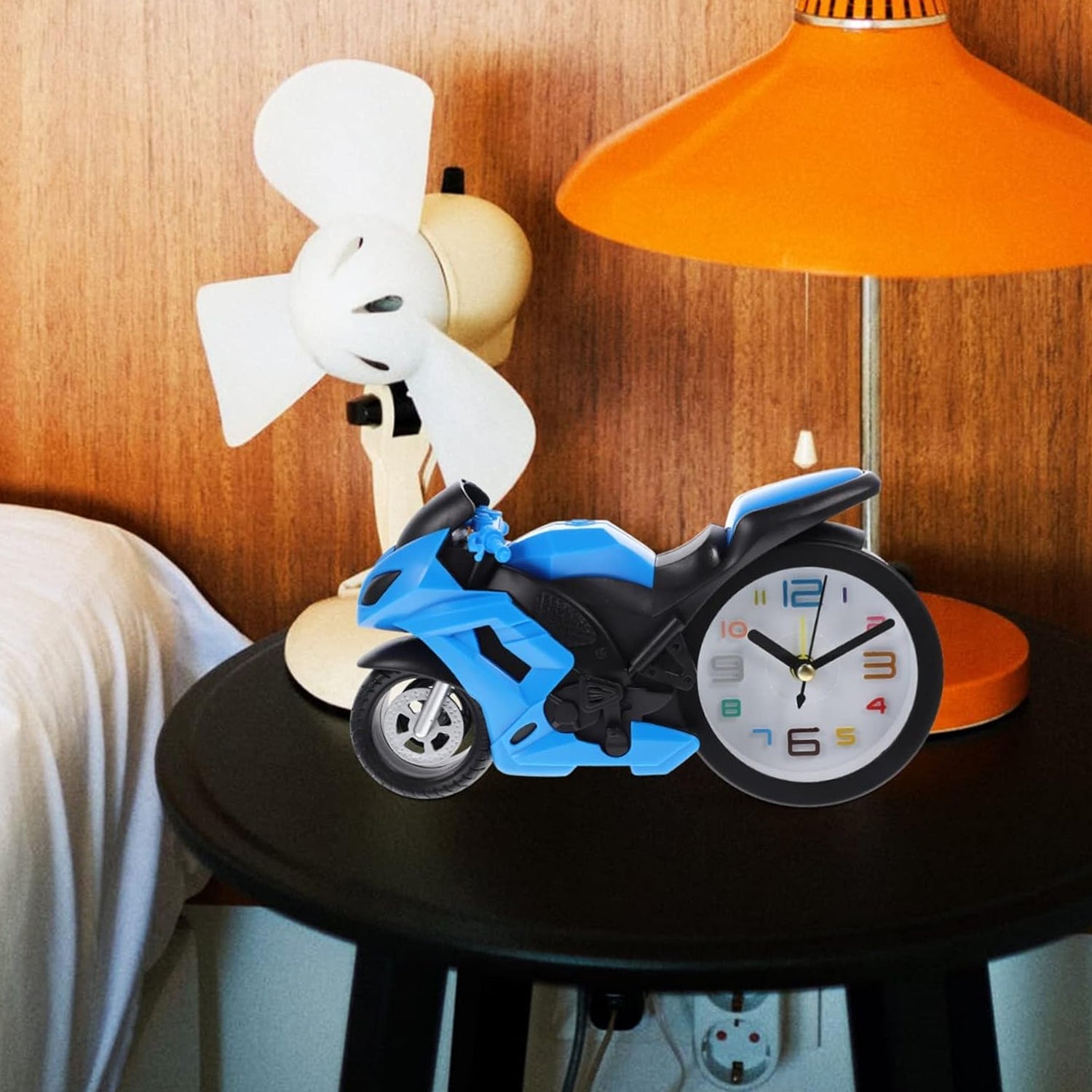 Fashioned Alarm Clock Novelty Retro Motorcycle / Motorbike Engine Style Clocks A - 17639_motorbike_desktop_clocks_1pc