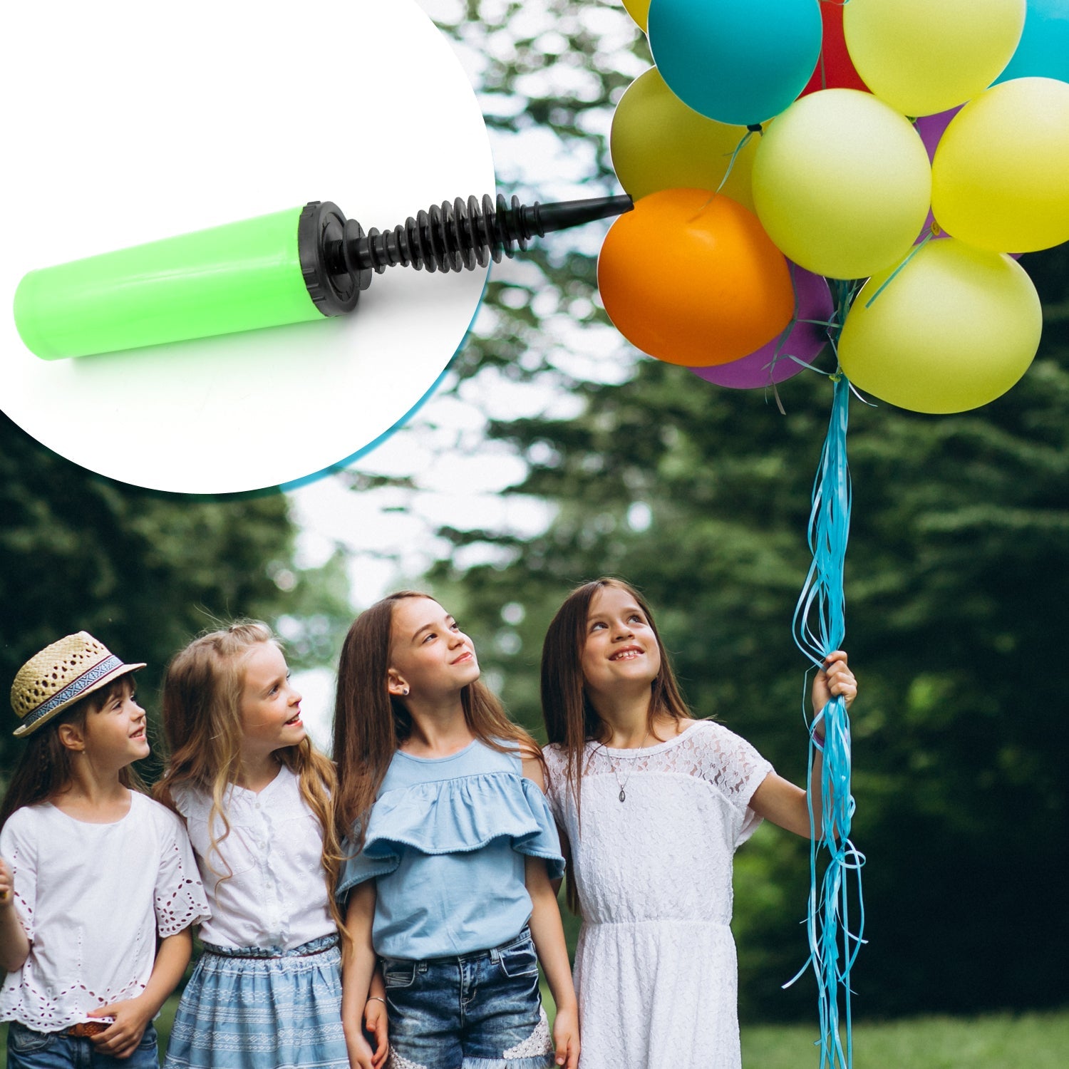 Balloon pump for foil and inflatable toys.