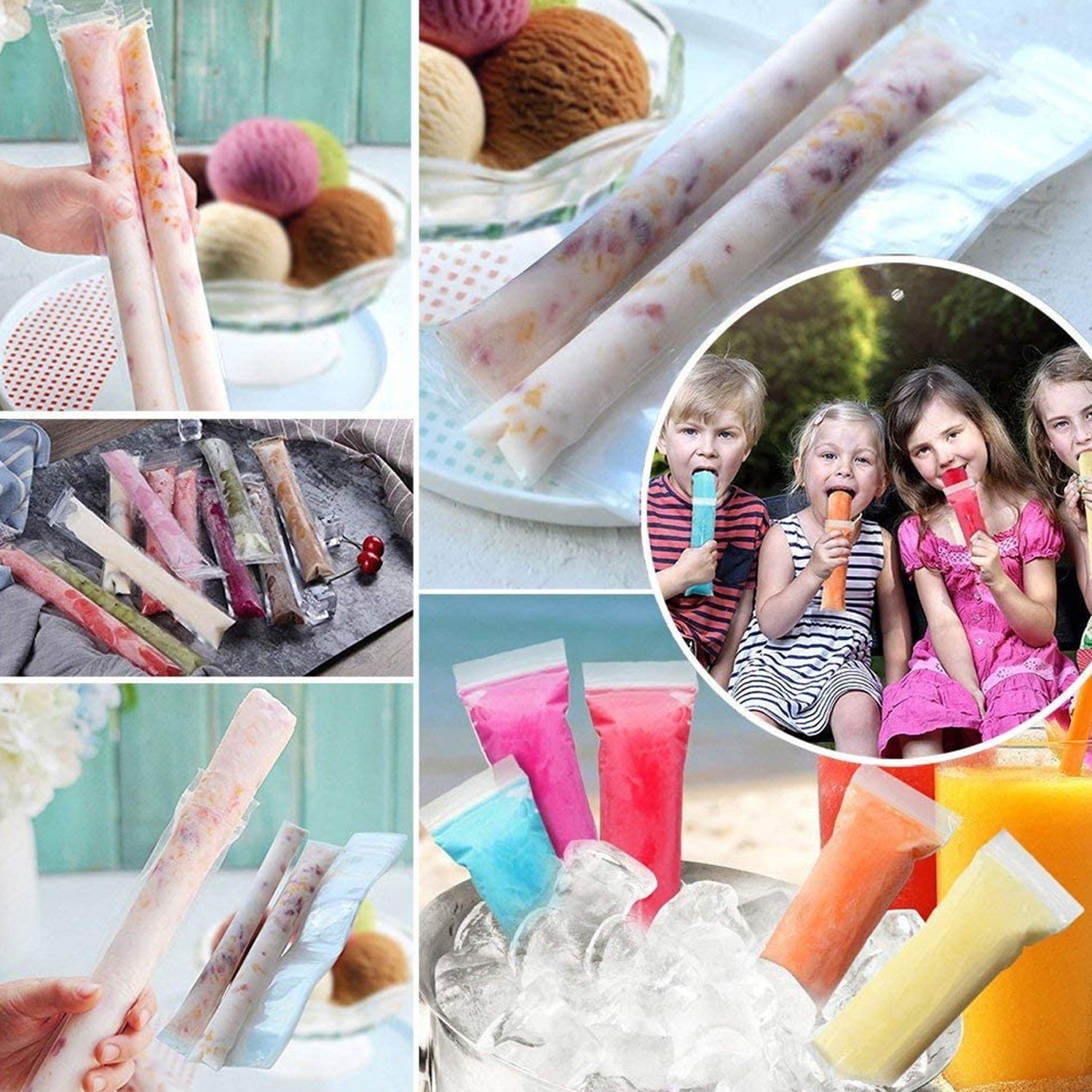 Homemade Popsicle Maker Manual Ice Cream Machine With Approx 20 Pcs Packing Bag  - 5512_diy_ice_cream_maker