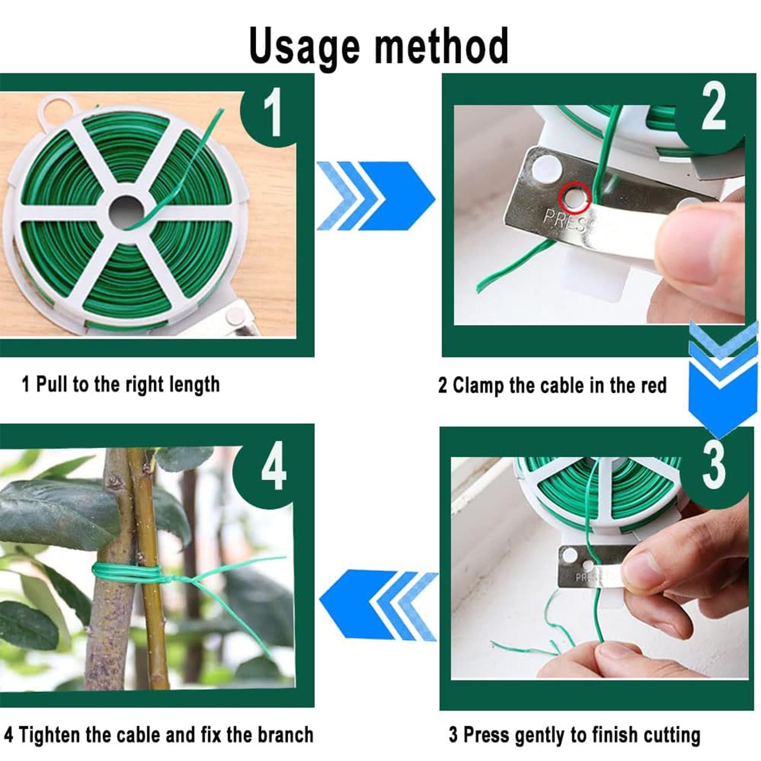 Garden Wire, Sturdy Plant Ties for Support, Garden Ties with Cutter for Tomatoes - 8747_garden_wire_50mtr