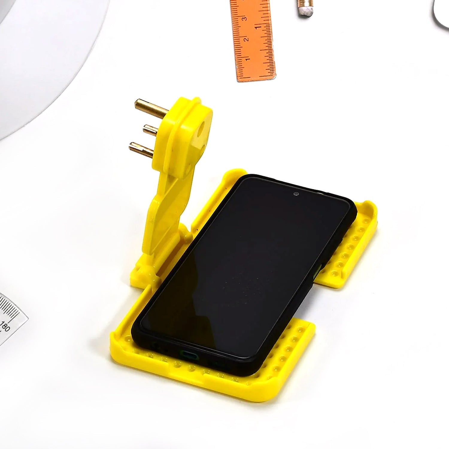 Multi-Purpose Wall Holder Stand for Charging Mobile, Just Fit in Socket and Hang - 12872_mob_charging_stand_mix_color