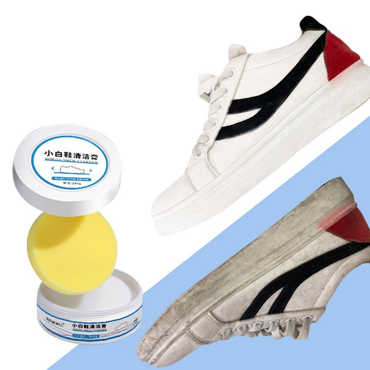 Stain Remover Cleansing Cream for Shoe Polish Sneaker Cleaning Kit Shoe Eraser S - 17733_white_shoe_cleaner_260gm