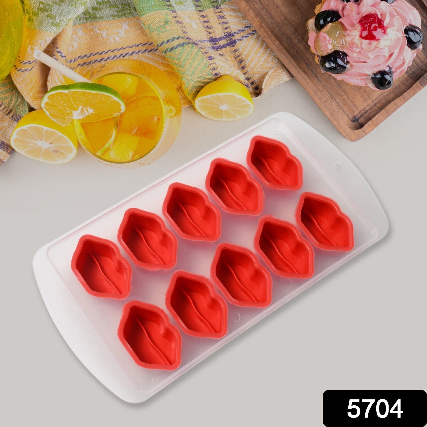 Silicone Mold Ice Cube Tray Creative Sweet Multi Type Ice Tray Buckets, Ice Cube - 5704_lips_shape_ice_tray_1pc