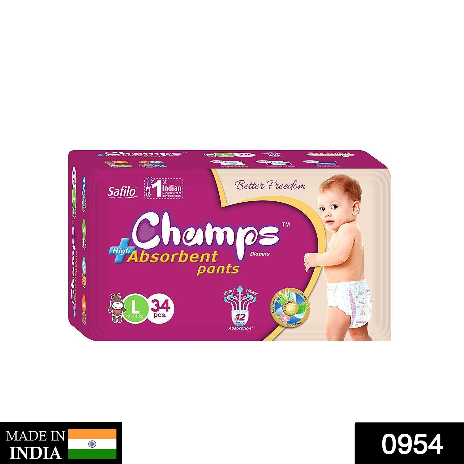 Champs High Absorbent Pant Style Diaper Small, Medium and Large Size Dia - 0951_small_60