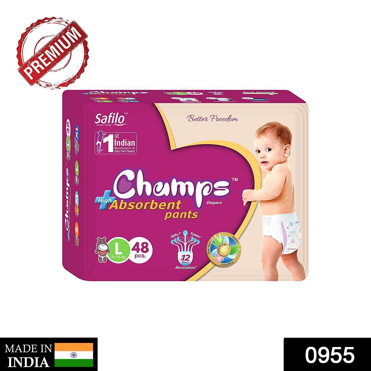 Champs High Absorbent Pant Style Diaper Small, Medium and Large Size Dia - 0951_small_60