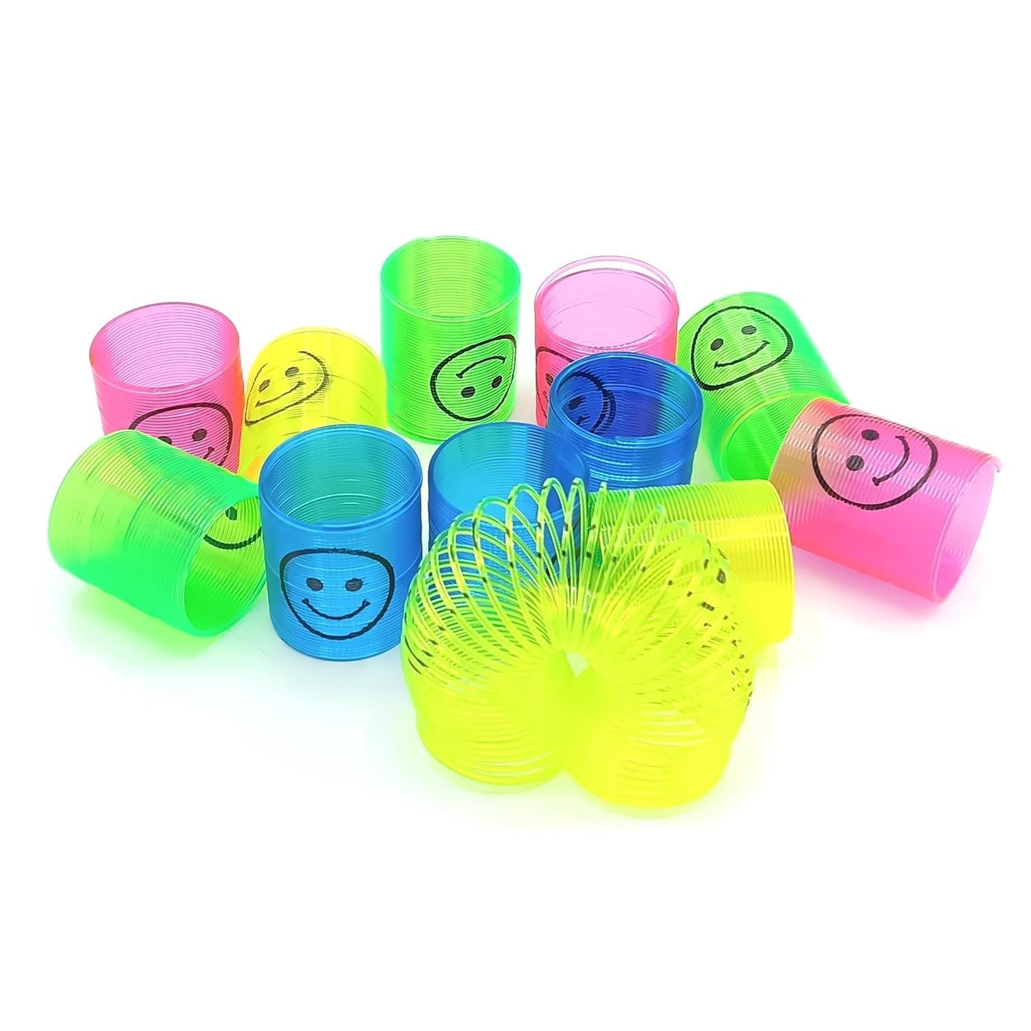 Multicolor Magic Smiley Spring, Spring Toys, Slinky, Slinky Spring Toy, Toy for  - 17745_magic_smiley_spring_toy_12pc