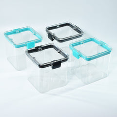 Four 700ml square containers, suitable for organizing and storing food.