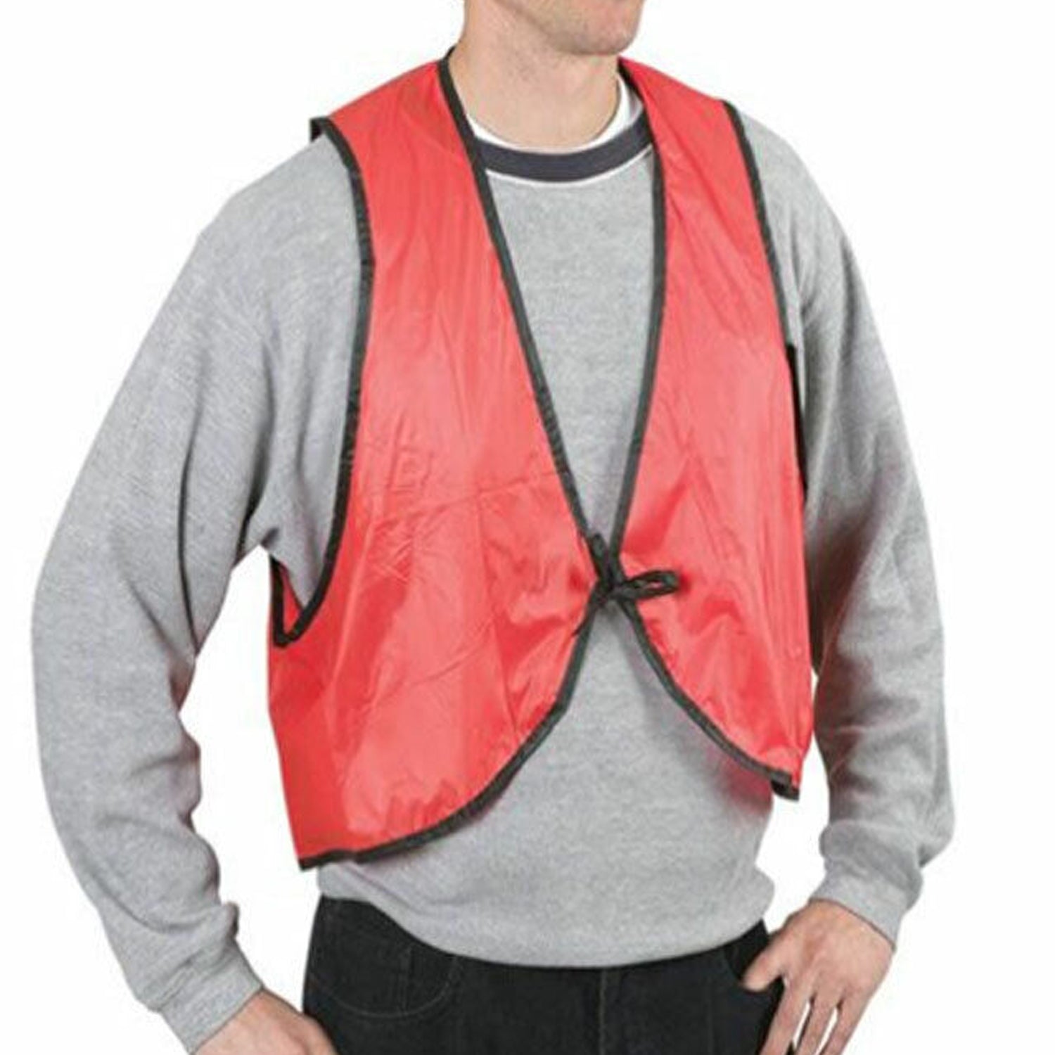 Economy Safety Vest, Soft Vinyl with Tie Closure for Identifying Staff and Volun - 7453_safety_vest_1pc