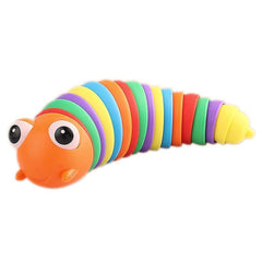 3D Rainbow Color Plastic Slug Fidget Toys, Stress Relieving Toy, Sensory Slug To - 17594_plastic_finger_slug_toy