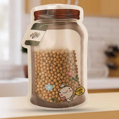 Plastic Transparent Big Jar Shaped Pouch With Zipper (1 Pc) - 10085_big_tran_jar_shape_pouch_1pc