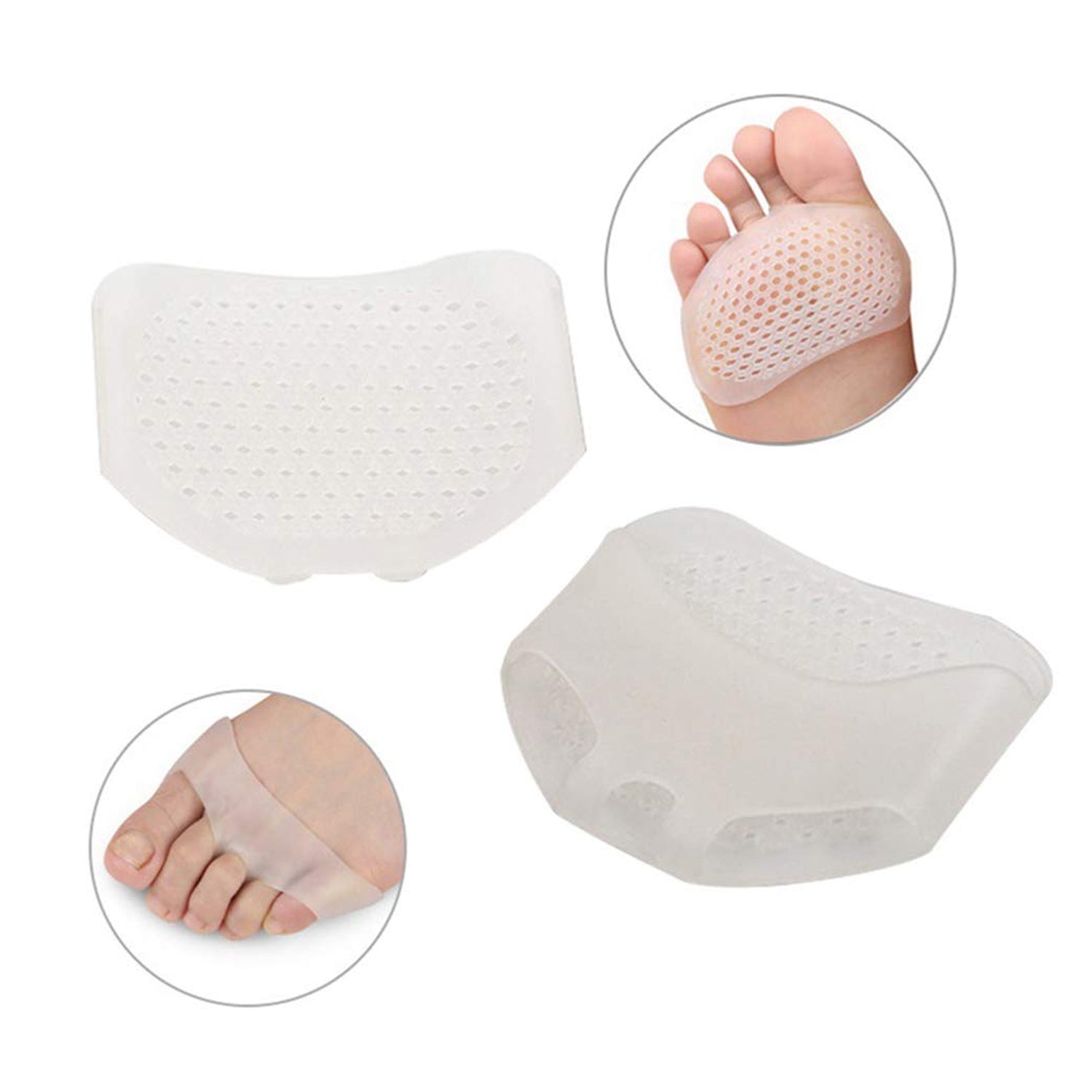 Silicone Front Foot Pad Anti-Slip Insole for Pain Relief, for Forefoot Pain, Cal - 6862_silicone_foot_pads_1pair