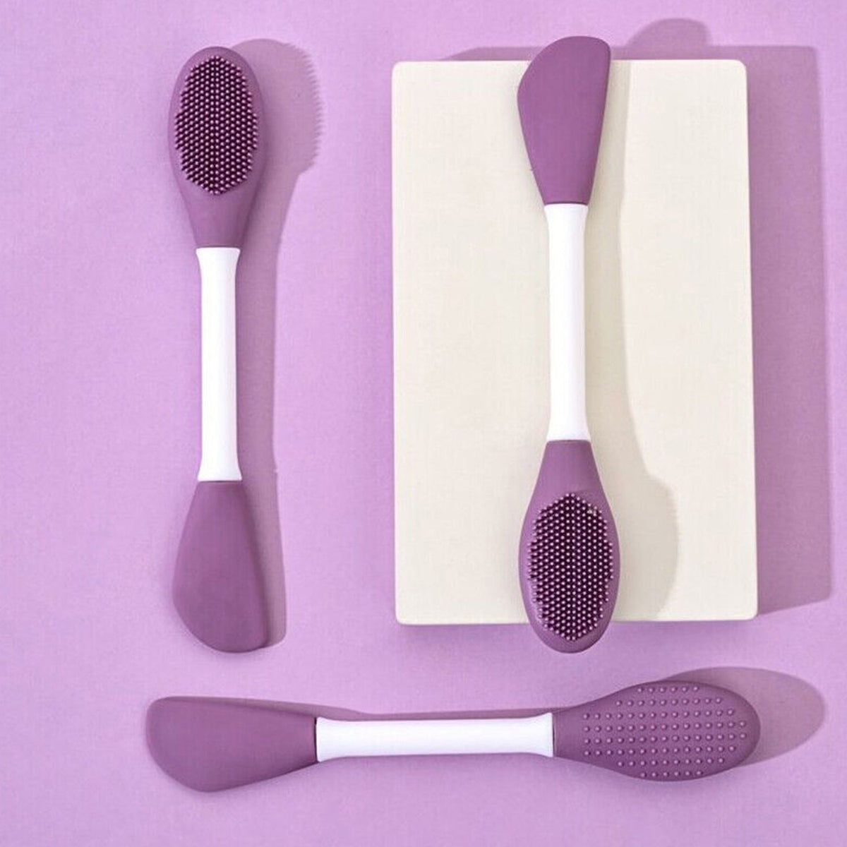 Double-headed Silicone Mask Brush Face Cleansing and Applying Mud Mask Beauty Sa - 12532_2head_face_mask_brush_1pc