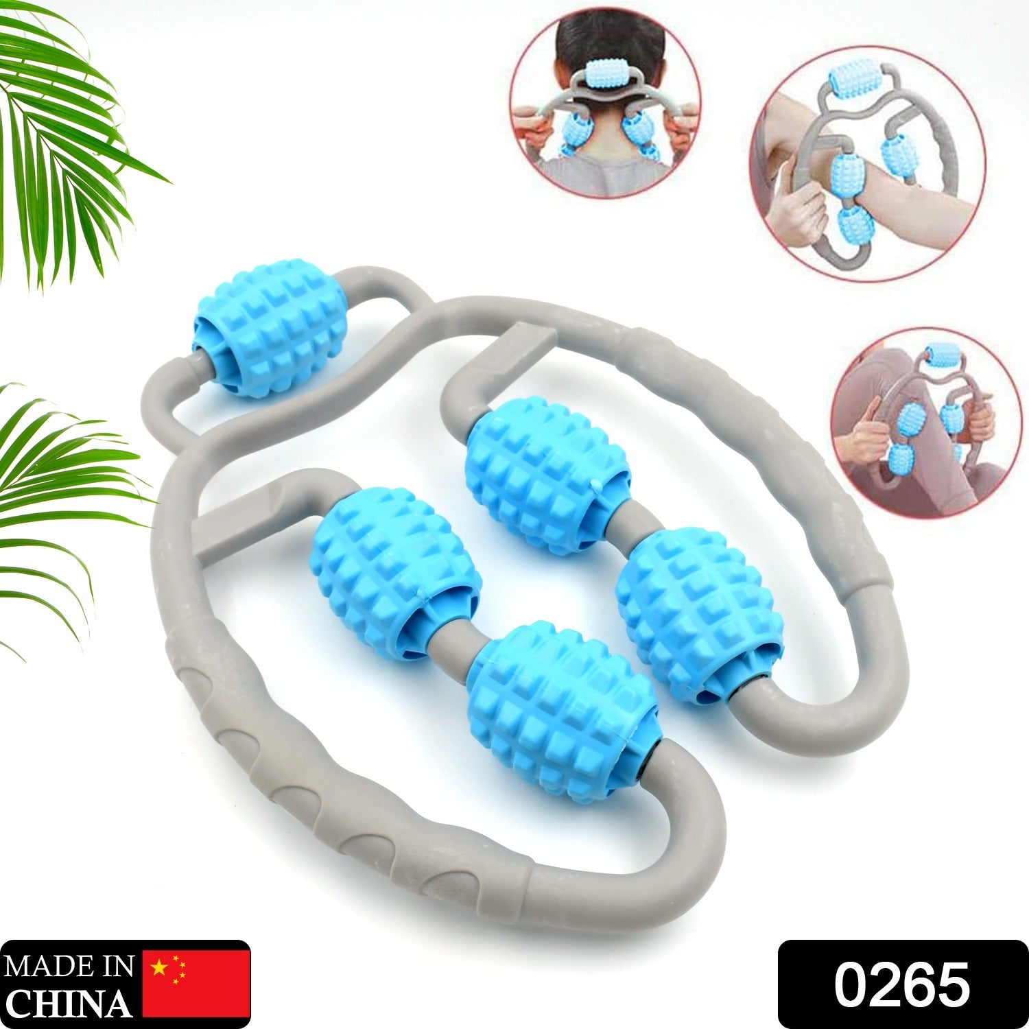 Muscle Massage Roller, 5 Wheels Relieve Soreness Leg Muscle Roller Fitness Rolle - 0265_massage_roller_5wheel_1pc