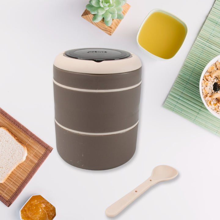 Multicolor 2 Layer Portable Lunch Box Stainless Steel Airtight Leak-Proof Lunch Box for Office, School, Picnic