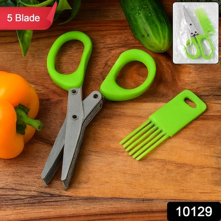 5-blade Multipurpose Kitchen Scissors With Cleaning Comb