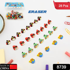 Fancy & Stylish Colorful Erasers, Mini Eraser Creative Cute Novelty Eraser for C - 8739_mini_eraser_28pc_packet