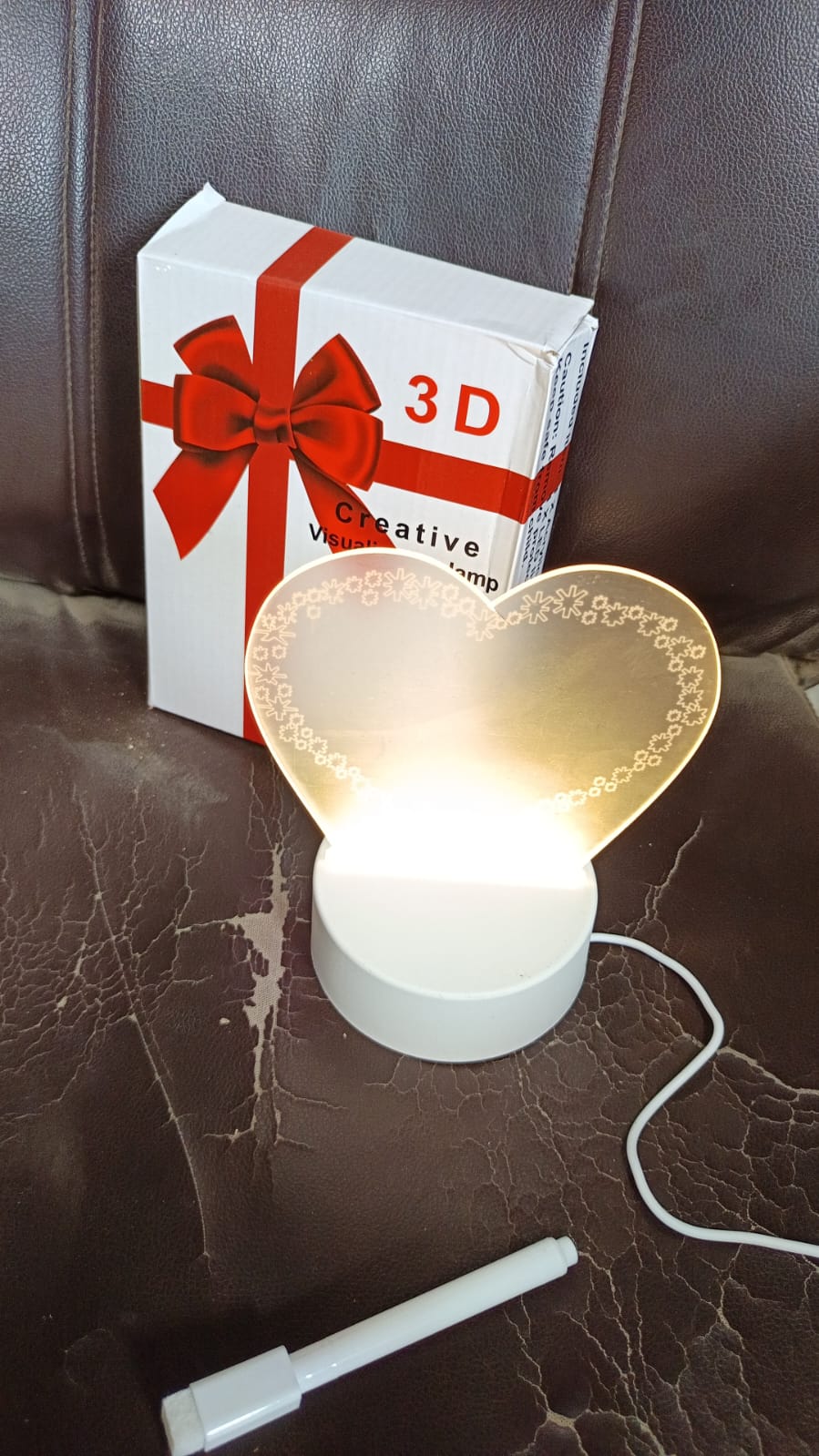 Creative Visualization Lamp 3 D Acrylic Decorative Lamp for Creative Keeps Note - 12939_3d_heart_shape_creative_lamp