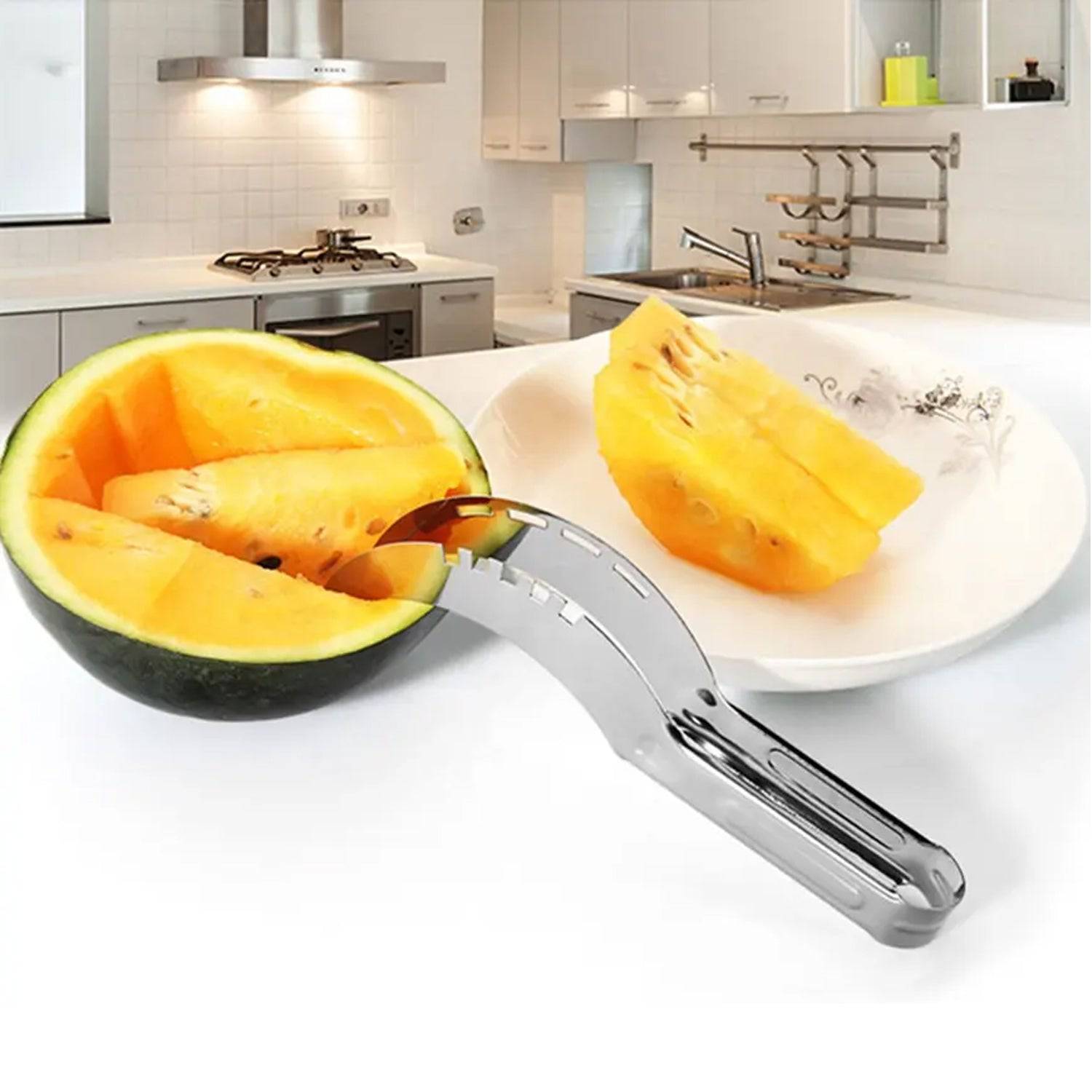 2047l Stainless Steel Watermelon Cantaloupe Slicer Knife Corer Fruit Vegetable Tools Kitchen - Superior eMart