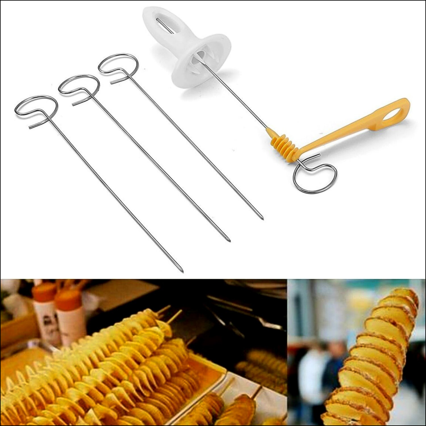 1 Set Potato Spiral Cutter Potato Twister (4 Spits) - Superior eMart
