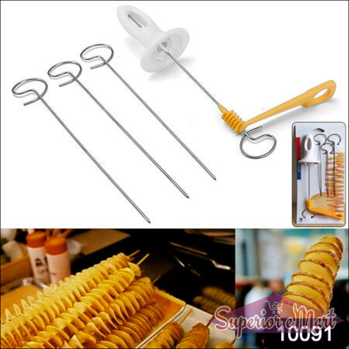 1 Set Potato Spiral Cutter Potato Twister (4 Spits) - Superior eMart