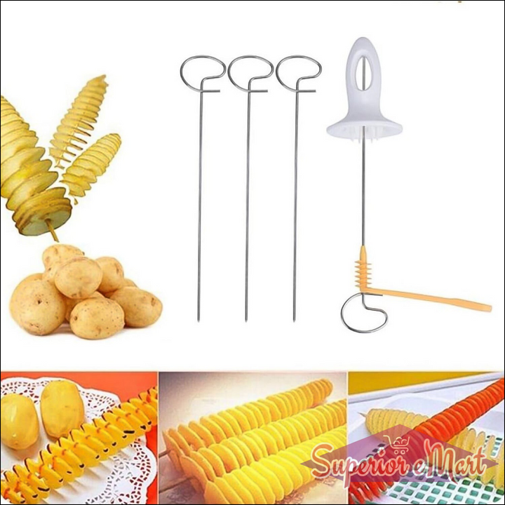 1 Set Potato Spiral Cutter Potato Twister (4 Spits) - Superior eMart