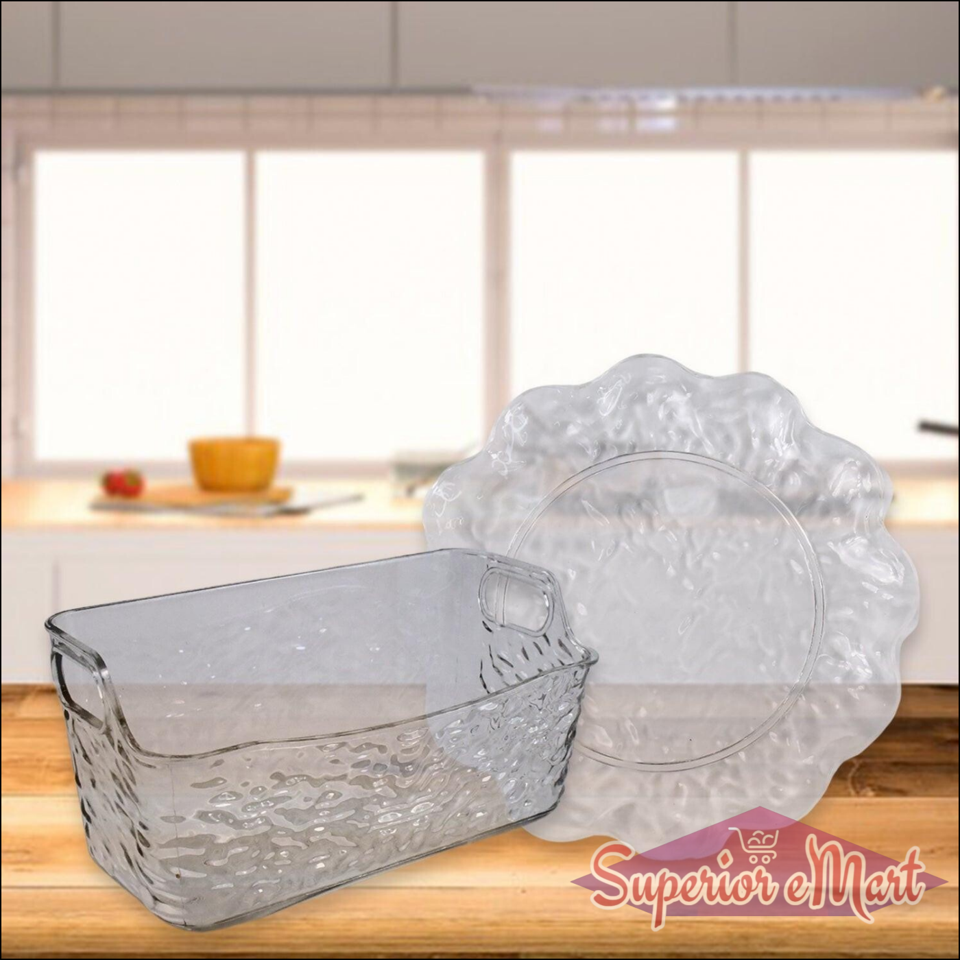 10-piece Dinner Plate Set - Clear Glass - Superior eMart