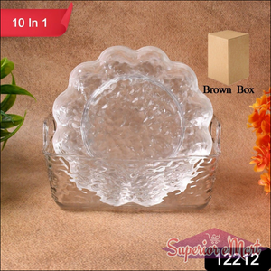 10-piece Dinner Plate Set - Clear Glass - Superior eMart