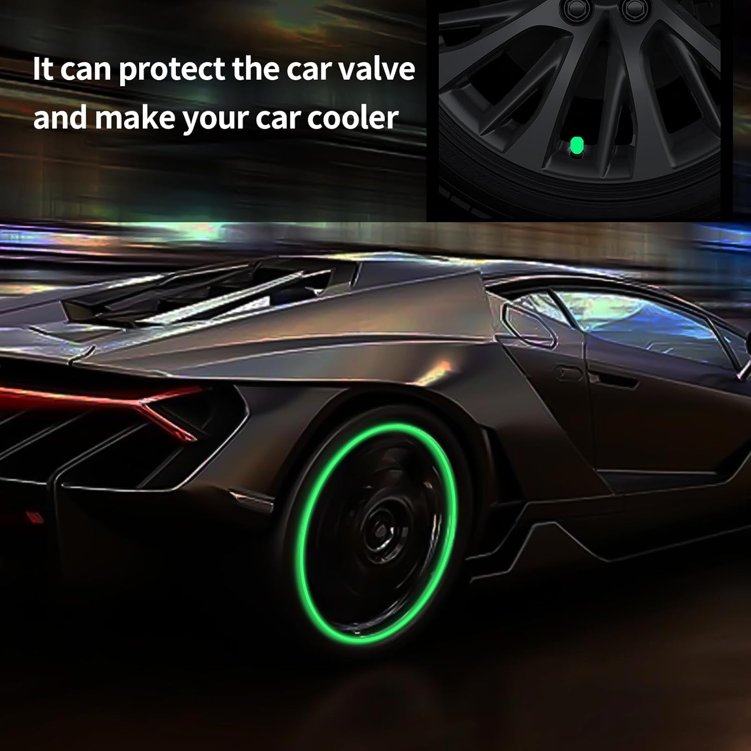 100 pcs tire valve cap set in various colors, designed to protect car valves and enhance style