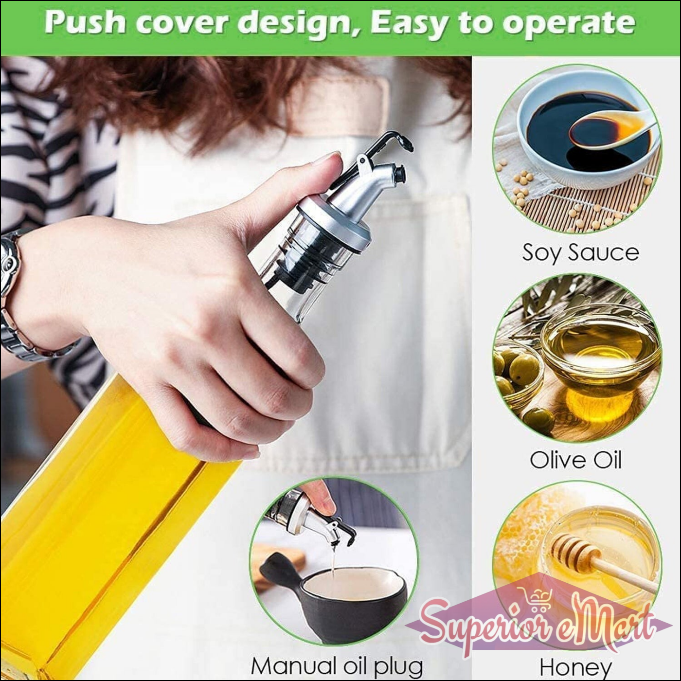 10011 Transparent Glassoil Dispenser 500 Ml Bottle Set Of 2 Spice Jar 250 Ml Set Of 3 Oil Bottle For Kitchen Oil  Vinegar Storage Glass Bottle Glass Container For Spice Masala (5 Pcs Set)