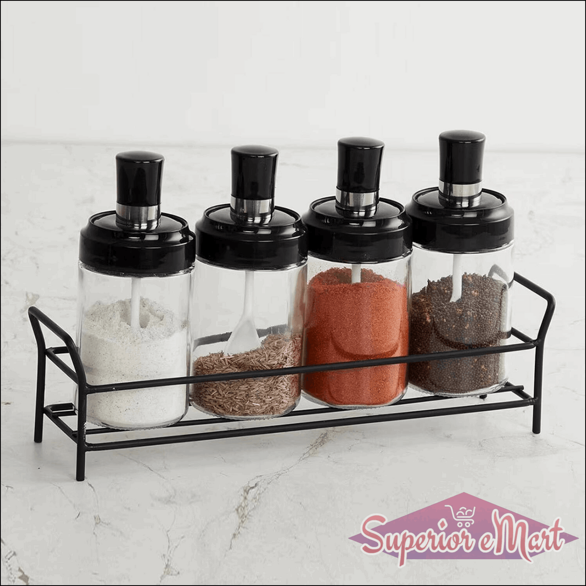 10011 Transparent Glassoil Dispenser 500 Ml Bottle Set Of 2 Spice Jar 250 Ml Set Of 3 Oil Bottle For Kitchen Oil  Vinegar Storage Glass Bottle Glass Container For Spice Masala (5 Pcs Set)